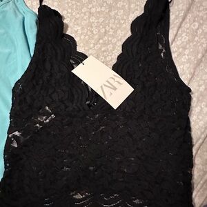 Zara Black Lace Sleeveless Top